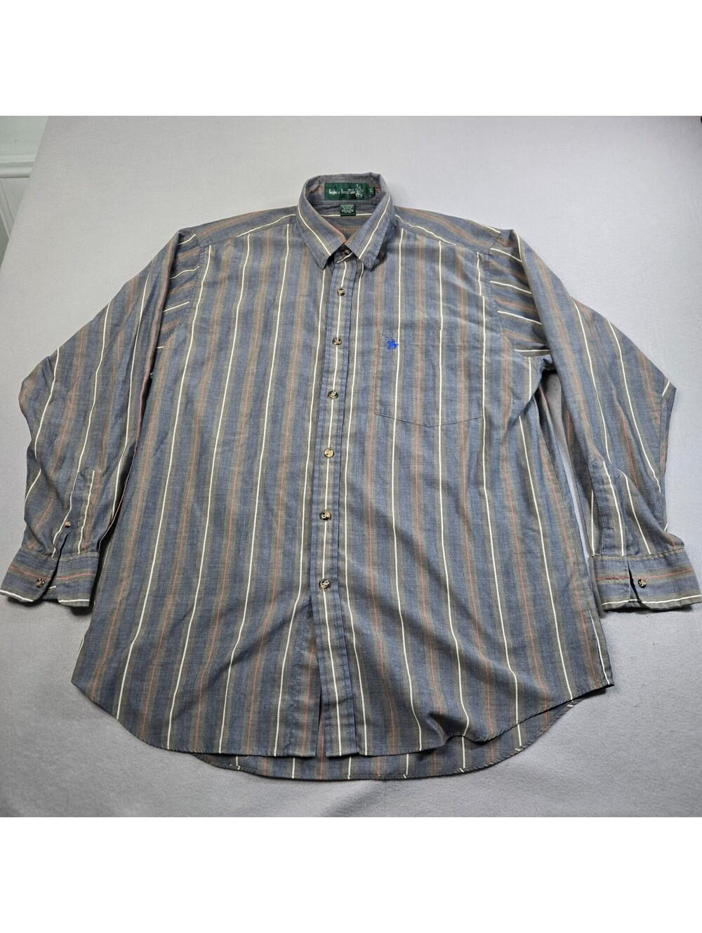 Knights of Round Table Mens X-Large Long Sleeve Striped Button Down Shirt Cotton